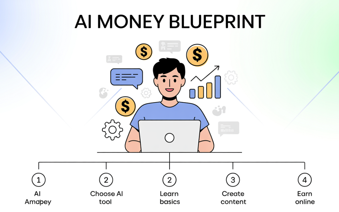 Beginner using AI tools to make money online with a simple step-by-step plan